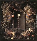 Jan Davidsz De Heem Canvas Paintings - Eucharist in Fruit Wreath
